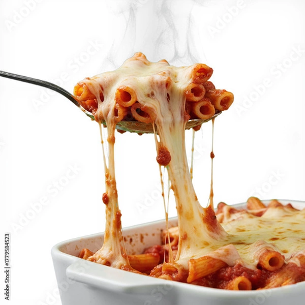 Fototapeta baked ziti isolated on transparent background