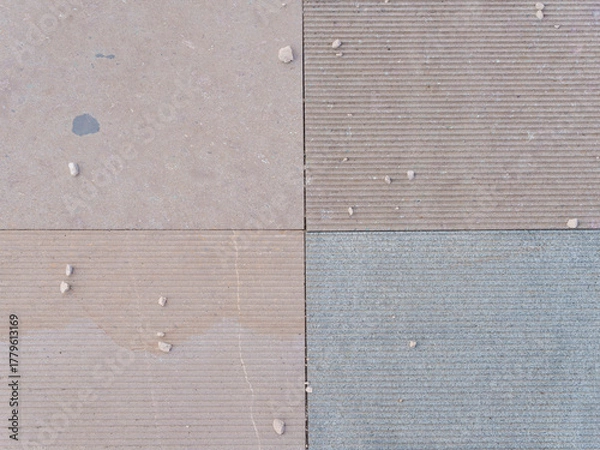 Obraz Grid Layout of Outdoor Flooring Materials in Neutral Tones