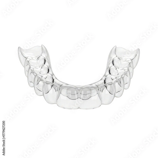 Obraz Clear dental night guard for teeth grinding protection isolated on transparent background