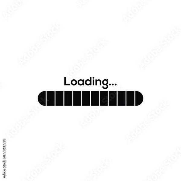 Fototapeta Loading bar vector illustration simple flat design element isolated on white background for website and app interface