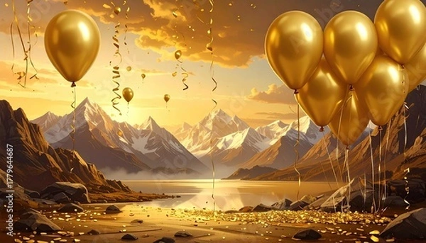 Fototapeta golden world utopia