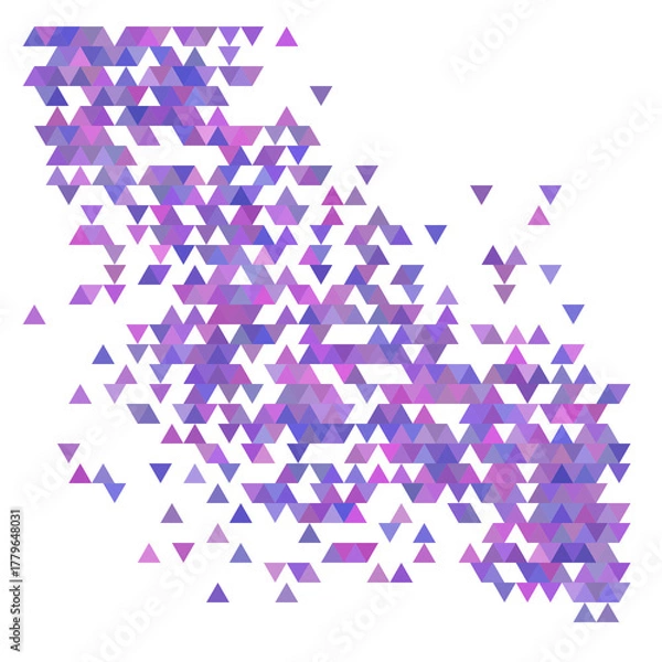 Obraz Purple triangle halftone random background.