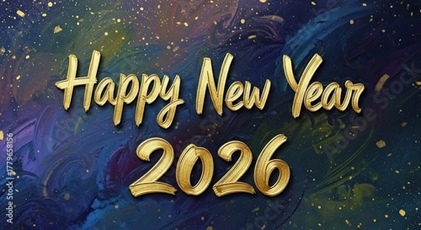 Fototapeta Happy New Year 2026 Celebration Background with Glittering Confetti