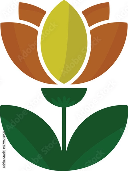 Fototapeta Vector illustration of a lotus flower isolated on transparent background