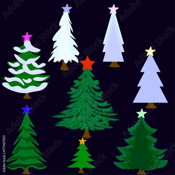 Obraz christmas tree vector illustration