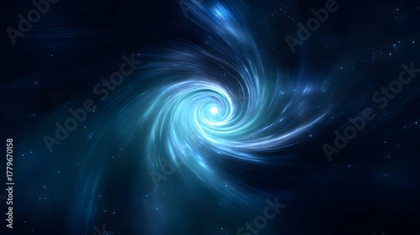 Fototapeta Futuristic glowing blue orb with electric sparks, circular energy ring on dark background. Abstract digital artwork, sci-fi power sphere.