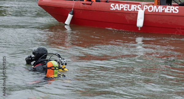 Obraz Sapeurs pompiers plongeurs