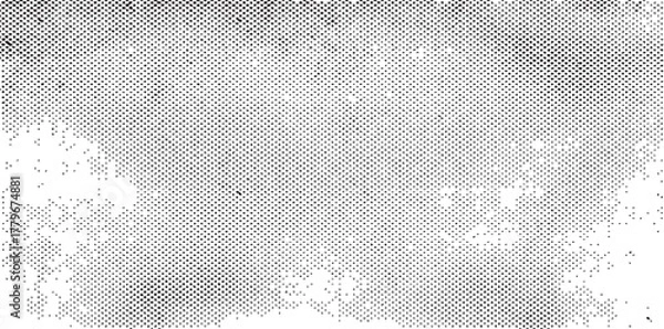 Obraz Subtle halftone grunge urban texture vector. Distressed overlay texture. Grunge background. Abstract mild textured effect. Vector Illustration. Black isolated on white. EPS10.