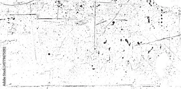Obraz Scratched and Cracked Grunge Urban Background Texture Vector. Dust Overlay Distress Grainy Grungy Effect. Distressed Backdrop Vector Illustration. Isolated Black on White Background. EPS 10.