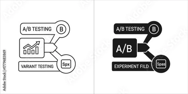 Fototapeta Ab testing and variant testing icon with growth chart