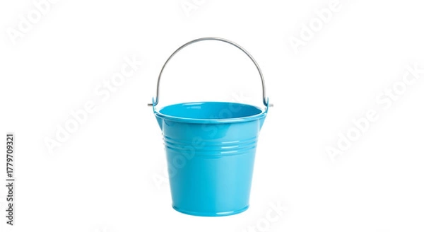 Fototapeta Small Blue Metal Bucket with Handle graphic design isolated on a transparent background