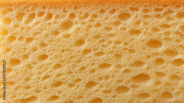 Fototapeta Yellow porous sponge texture cleaning surface macro detail