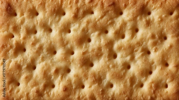 Fototapeta Cracker texture showing baked golden snack food