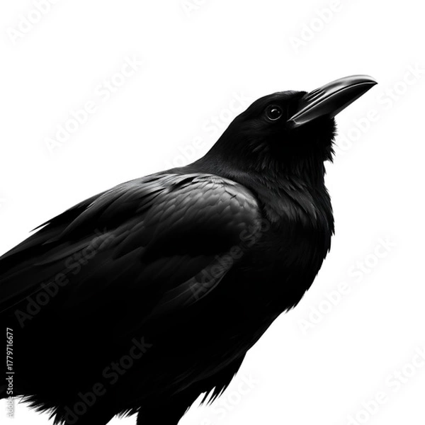 Fototapeta Photo of raven bird isolated on transpatent background