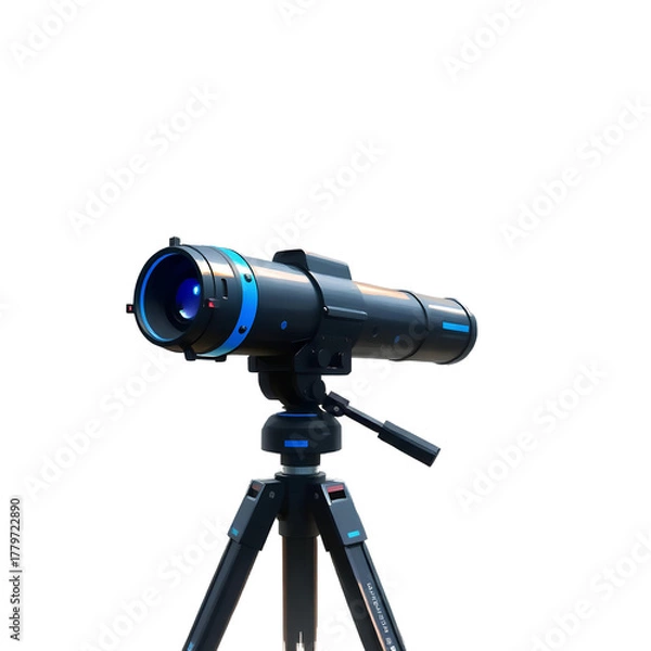 Fototapeta Photo of telescope on tripod isolated on transparent background