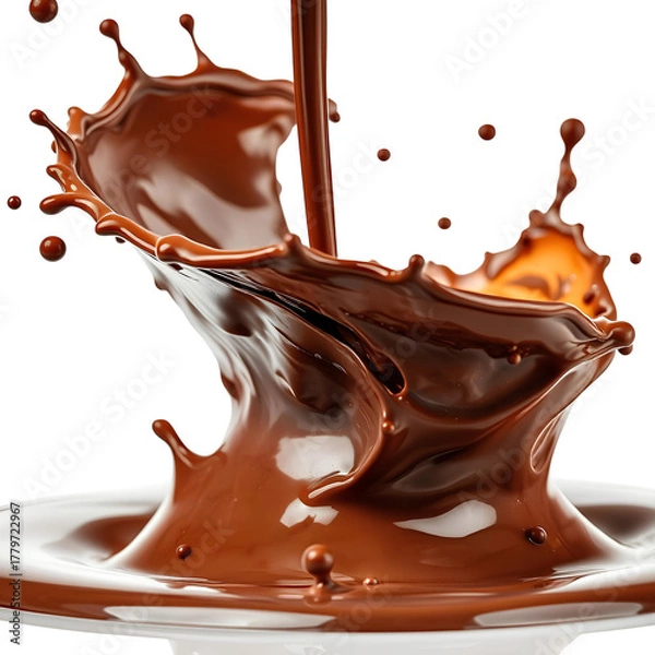 Fototapeta Photo of chocolate splash isolated on transparent background