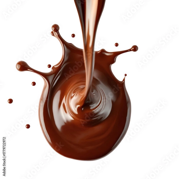 Fototapeta Photo of chocolate splash isolated on transparent background