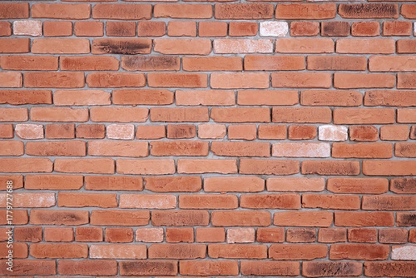 Obraz Brick wall background for design. Red old brick.d