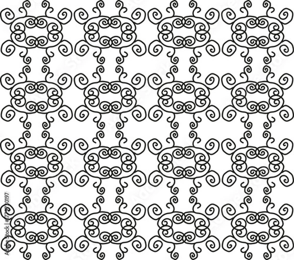 Obraz Seamless pattern in hand drawn doodle style on white background