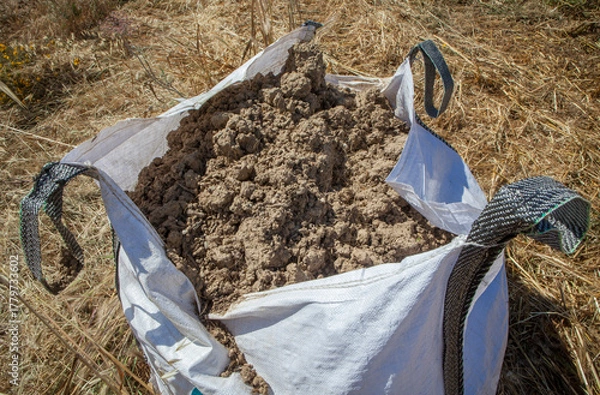 Obraz Raffia large sack full of loam