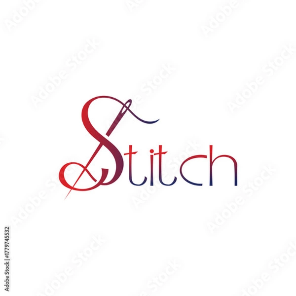 Obraz Elegant Stitch Logo with Needle and Thread