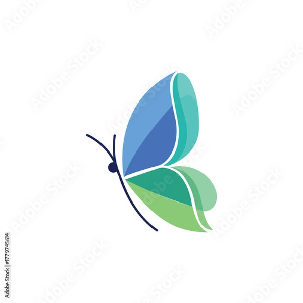 Obraz Minimalist Gradient Butterfly Illustration