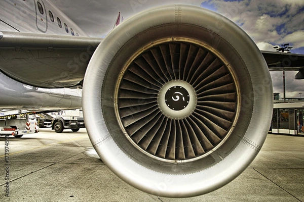 Obraz Flugzeugturbine Front