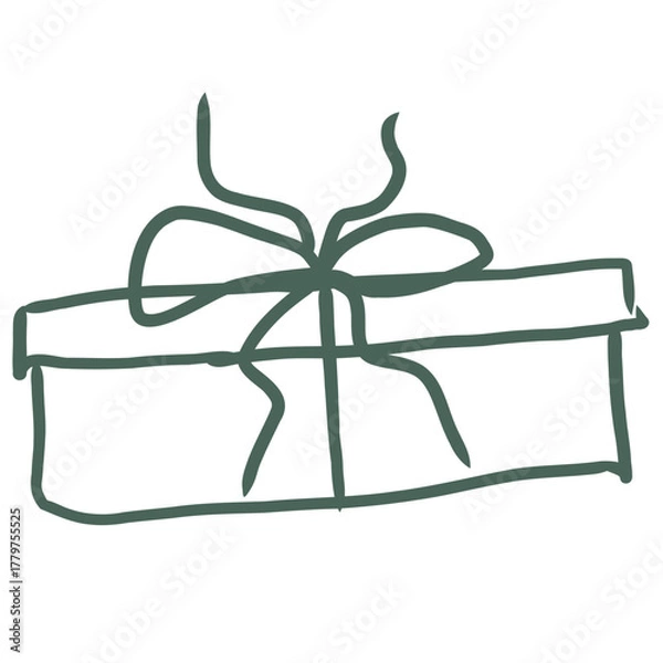Obraz Gift Box. Line Art Illustration.