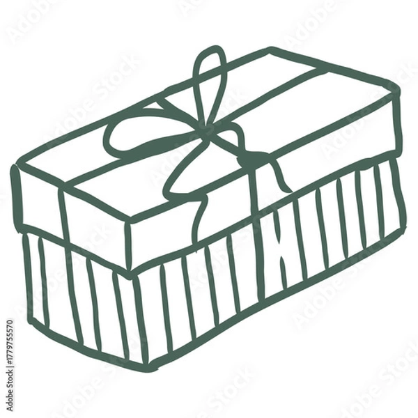 Obraz Gift Box. Line Art Illustration.