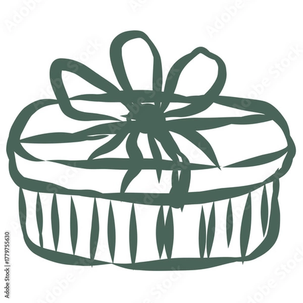 Obraz Gift Box. Line Art Illustration.