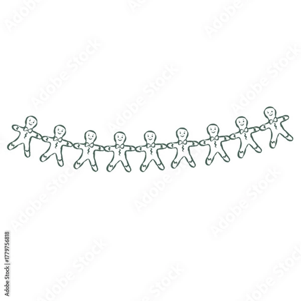 Obraz Ginger Bread Decoration. Line Art Illustration.