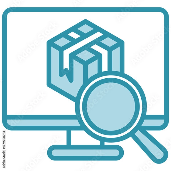 Fototapeta Inspection Icon, Mini Illustration Relate To Industry 4-0, Modern Industry. Use For Modern Concept, Ui, Ux Web And App Development.