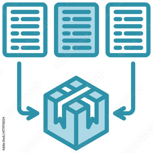 Fototapeta Predictive Model Icon, Mini Illustration Relate To Industry 4-0, Modern Industry. Use For Modern Concept, Ui, Ux Web And App Development.