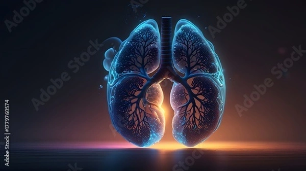 Fototapeta Pair of lungs in the shape of human body with the lungs.