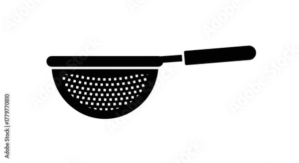 Obraz Simple Black and White Icon of a Kitchen Strainer.