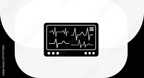 Obraz ECG Monitor Displaying Heartbeat Waves.