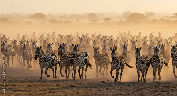 Obraz Thundering Hooves – Zebras on the Move