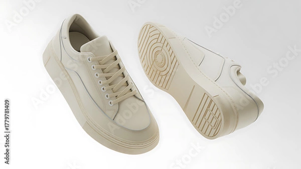 Obraz Stylish white sneakers for comfortable casual lifestyle and modern fashion