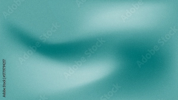 Fototapeta Abstract turquoise colors blurred gradient background. Grainy Noise Texture overlay Transformative Teal