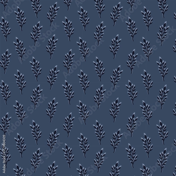 Obraz Block print  Botanicals seamless vector pattern