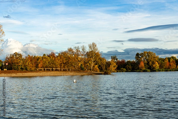 Fototapeta Reflets d’automne sur le lac- Strasbourg- France