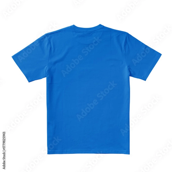 Obraz Apparel Mockup of High-Quality Blank Aqua Blue T-Shirt Back View Template on White Transparent Background 