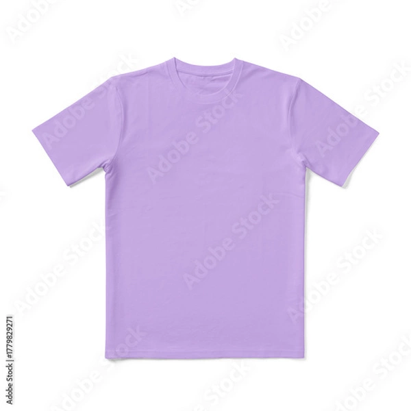 Obraz Apparel Mockup of High-Quality Blank Lilac T-Shirt Front View Template on White Transparent Background 