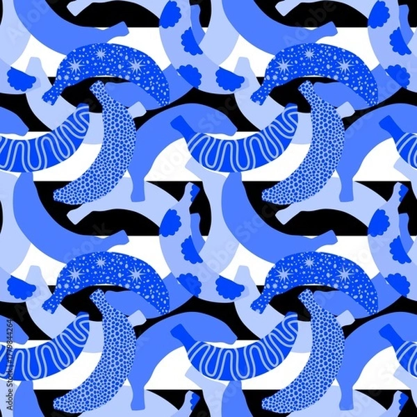 Obraz Summer fruit seamless banana pattern for fashion textiles and wrapping paper and kids and party wrapping paper