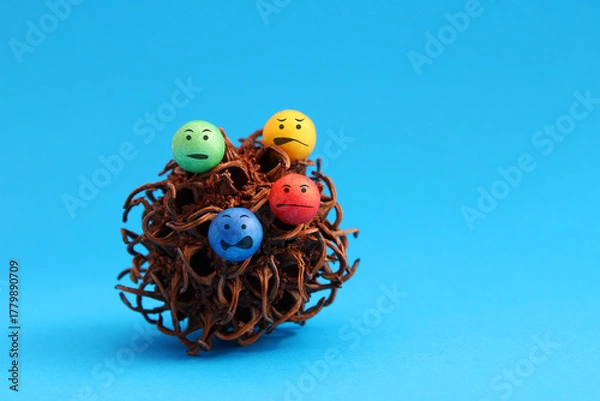 Obraz Frightened spheres on a ball of conflict