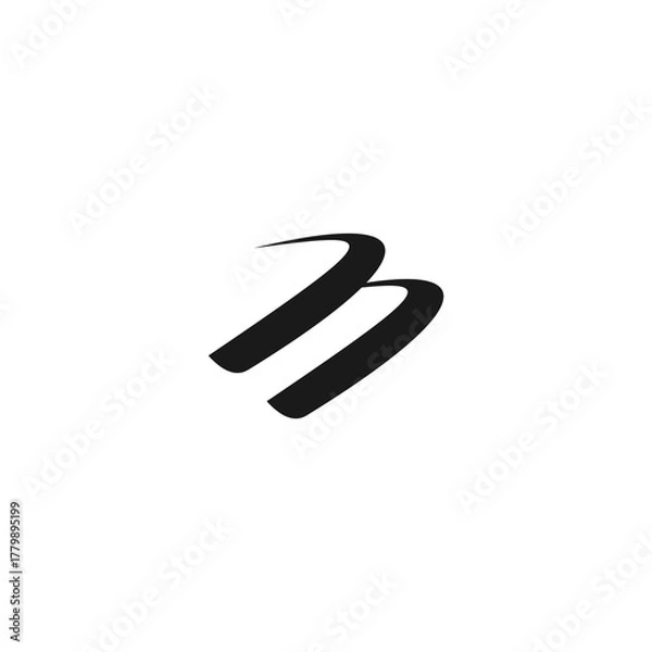 Fototapeta abstract B initial logo, simple speed symbol design
