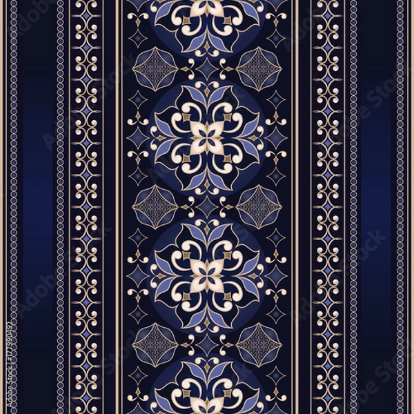 Obraz Vector line art seamless border for design template.