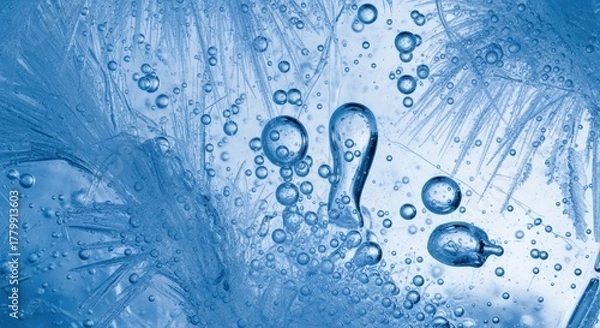 Obraz Frozen Water Bubbles Abstract Macro Photography	