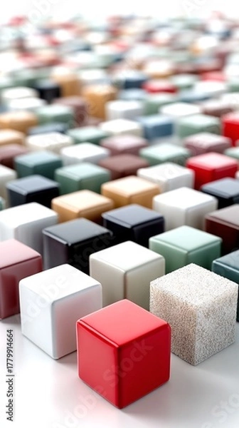 Fototapeta a group of colorful boxes arranged closely together on a surface