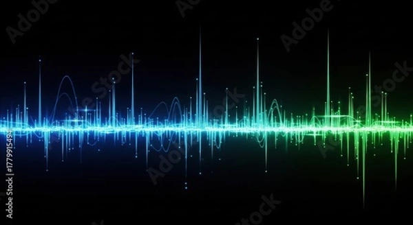 Fototapeta Vibrant Sound Waveform Pulse Digital Audio Visualization	